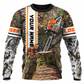 Personalized Logger Hoodie & T-Shirt - Woodland Camo Chainsaw – Sweatshirt, front view