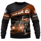 Personalized Trucker Hoodie & T-Shirt - Brown Diagonal Panel Semi Truck – Sweatshirt, front view