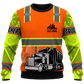 Personalized Trucker Hoodie & T-Shirt - Orange Vest Print Semi Truck – Sweatshirt, front view