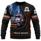 Personalized Trucker Hoodie & T-Shirt - Blue Lightning Truck Driver – Sweatshirt, front view