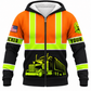 Personalized Trucker Hoodie & T-Shirt - Orange Black Stripe Semi Truck – Fleece Zip Hoodie, front view