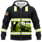 Personalized Trucker Hoodie & T-Shirt - Black And Yellow Truck Driver Print – Fleece Zip Hoodie, front view