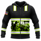 Personalized Trucker Hoodie & T-Shirt - Black And Yellow Truck Driver Print – Zip Hoodie, front view