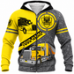 Personalized Trucker Hoodie & T-Shirt - Yellow Semi Truck Print – Fleece Zip Hoodie, front view