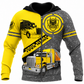 Personalized Trucker Hoodie & T-Shirt - Yellow Semi Truck Print – Zip Hoodie, front view