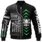 Personalized Mechanic Hoodie & T-Shirt - Skull Tool Box – Bomber Jacket, front view