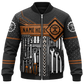 Personalized Mechanic Hoodie & T-Shirt - Brown Tool Box Print – Bomber Jacket, front view