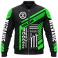 Personalized Mechanic Hoodie & T-Shirt - Green Tool Box Print – Bomber Jacket, front view