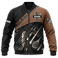 Personalized Mechanic Hoodie & T-Shirt - Brown Socket Tool Print – Bomber Jacket, front view