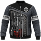 Personalized Mechanic Hoodie & T-Shirt - Diamond Plate Tool Print – Bomber Jacket, front view