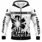 Personalized EMS Paramedic Hoodie & T-Shirt - Black And White Paramedic Print – Fleece Zip Hoodie, front view