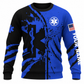 Personalized EMS Paramedic Hoodie & T-Shirt - Blue Star Of Life Splatter Print – Sweatshirt, front view