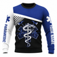Personalized EMS Paramedic Hoodie & T-Shirt - Blue And White Snake Emblem – Sweatshirt, front view
