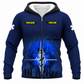 Personalized EMS Paramedic Hoodie & T-Shirt - Navy Star Of Life City Print – Fleece Zip Hoodie, front view