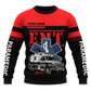Personalized EMS Paramedic Hoodie & T-Shirt - Red EMT Ambulance Print – Sweatshirt, front view