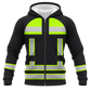 Personalized EMS Paramedic Hoodie & T-Shirt - Black And Yellow Vest Print – Fleece Zip Hoodie, front view