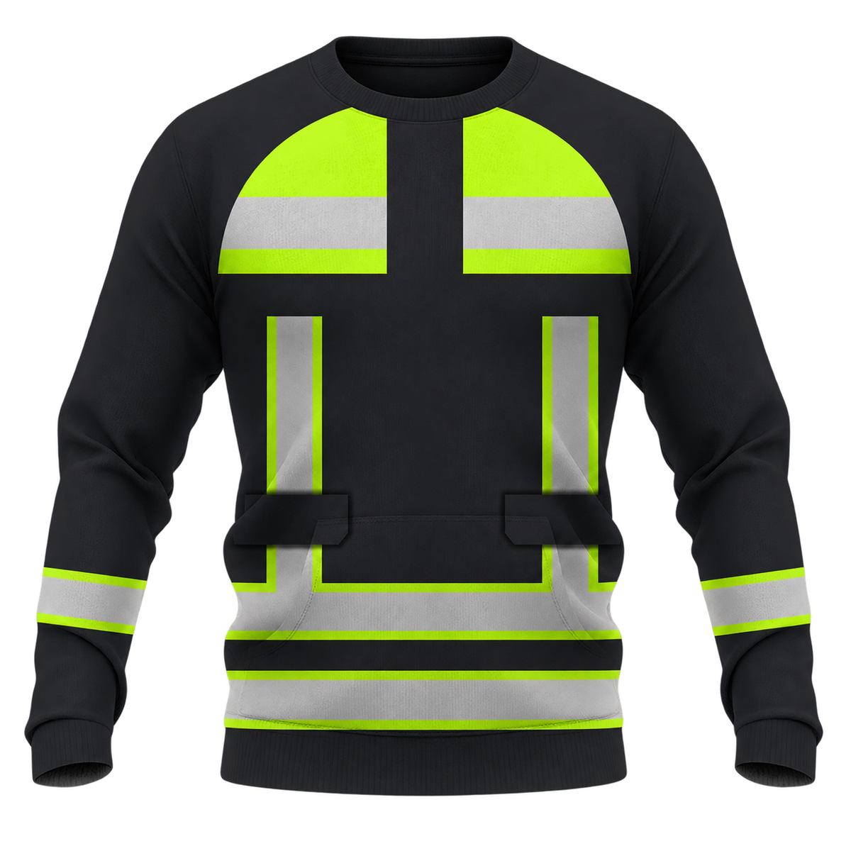 Personalized EMS Paramedic Hoodie & T-Shirt - Black And Yellow Vest Print – Sweatshirt, front view
