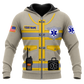 Personalized EMS Paramedic Hoodie & T-Shirt - Tan EMS Uniform Print – Zip Hoodie, front view