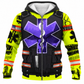 Personalized EMS Paramedic Hoodie & T-Shirt - Purple Star Of Life Vest Print – Fleece Zip Hoodie, front view
