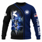 Personalized EMS Paramedic Hoodie & T-Shirt - Blue Star Of Life Cityscape – Sweatshirt, front view