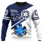 Personalized EMS Paramedic Hoodie & T-Shirt - Blue And White Ambulance Print – Sweatshirt, front view