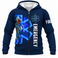Personalized EMS Paramedic Hoodie & T-Shirt - Blue Emergency Snake Print – Fleece Zip Hoodie, front view