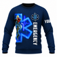 Personalized EMS Paramedic Hoodie & T-Shirt - Blue Emergency Snake Print – Sweatshirt, front view