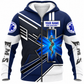 Personalized EMS Paramedic Hoodie & T-Shirt - Navy And White EMS Emblem – Fleece Zip Hoodie, front view