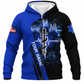 Personalized EMS Paramedic Hoodie & T-Shirt - Blue Star Of Life Lightning – Fleece Zip Hoodie, front view