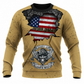 Personalized Firefighter Hoodie & T-Shirt - American Flag First In Last Out – Sweatshirt, front view