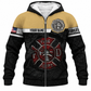 Personalized Firefighter Hoodie & T-Shirt - Tan And Black Fire Department – Fleece Zip Hoodie, front view