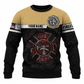 Personalized Firefighter Hoodie & T-Shirt - Tan And Black Fire Department – Sweatshirt, front view