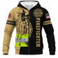 Personalized Firefighter Hoodie & T-Shirt - Firefighter Axe Illustration – Fleece Zip Hoodie, front view