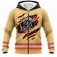 Personalized Firefighter Hoodie & T-Shirt - Orange Stripe Fire Rescue Print – Fleece Zip Hoodie, front view