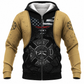 Personalized Firefighter Hoodie & T-Shirt - Tan And Black Fire Badge – Fleece Zip Hoodie, front view
