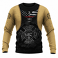 Personalized Firefighter Hoodie & T-Shirt - Tan And Black Fire Badge – Sweatshirt, front view