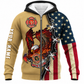 Personalized Firefighter Hoodie & T-Shirt - Flame Eagle And American Flag – Fleece Zip Hoodie, front view