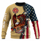 Personalized Firefighter Hoodie & T-Shirt - Flame Eagle And American Flag – Sweatshirt, front view