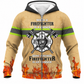 Personalized Firefighter Hoodie & T-Shirt - Retired Firefighter Print – Fleece Zip Hoodie, front view
