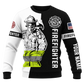 Personalized Firefighter Hoodie & T-Shirt - Black And White Firefighter – Sweatshirt, front view