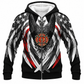 Personalized Firefighter Hoodie & T-Shirt - Eagle Wings Fire Badge – Fleece Zip Hoodie, front view