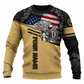 Personalized Firefighter Hoodie & T-Shirt - Tan Flag Fire Department Print – Sweatshirt, front view