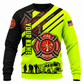 Personalized Firefighter Hoodie & T-Shirt - Neon Yellow Fire Rescue Print – Sweatshirt, front view