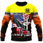 Personalized Trucker Hoodie & T-Shirt - Yellow Trucker Eagle Flag – Sweatshirt, front view