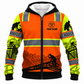 Personalized Roofer Hoodie & T-Shirt - Orange Roofer Vest Print – Fleece Zip Hoodie, front view