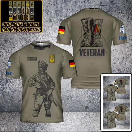 Personalized German Solider/ Veteran Camo With Name And Rank T-Shirt 3D Printed - 0502240004