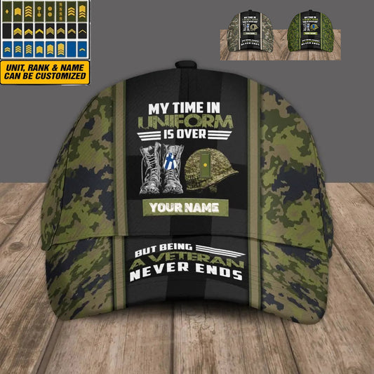 Personalized Rank And Name Finland Soldier/Veterans Camo Baseball Cap - 0606230003