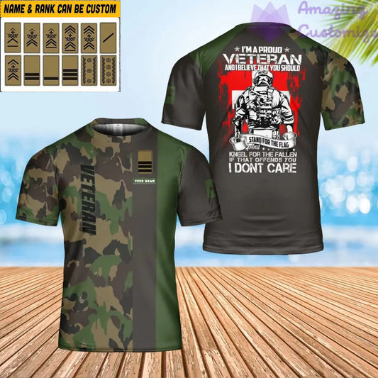 Personalized Swiss Soldier/ Veteran Camo With Name And Rank T-shirt 3D Printed - 0202240001