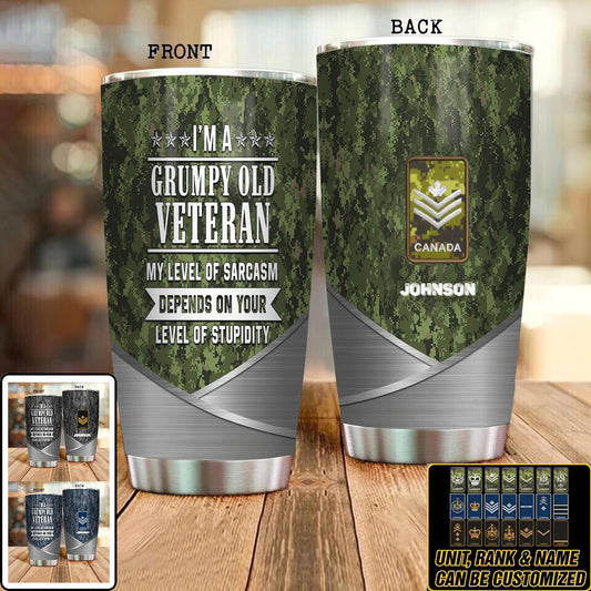 Personalized Canadian Veteran/ Soldier Camo Tumbler All Over Printed 0502240008