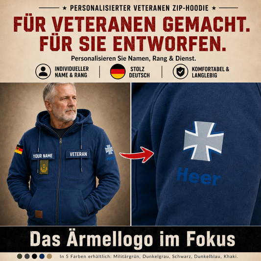 Personalized Germany Soldier/Veteran Tactical Zip Hoodie - QK1779840005